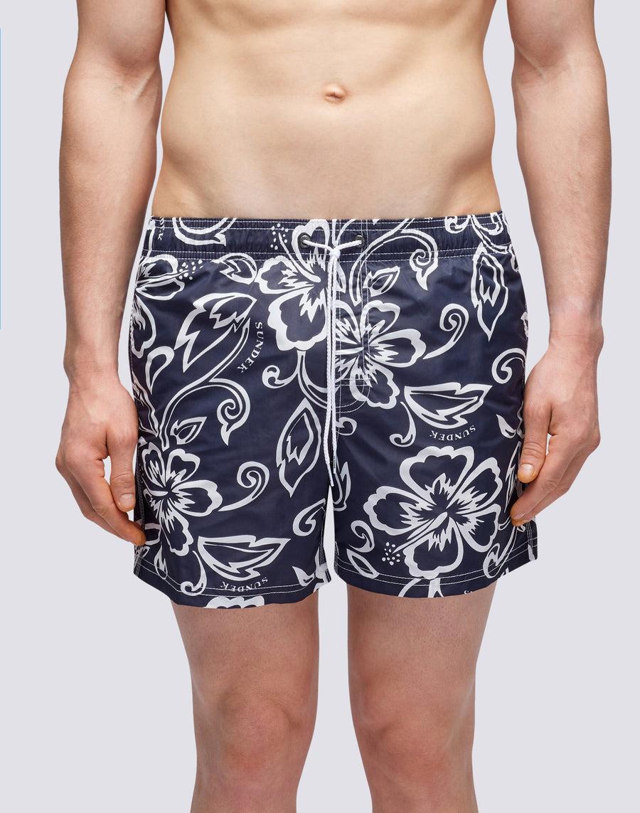 Sundek COSTUME A PANTALONCINO CORTO VITA ELASTICATA STAMPA ARCHIVE HIBISCUS m504bdta1ia-661ia Italia