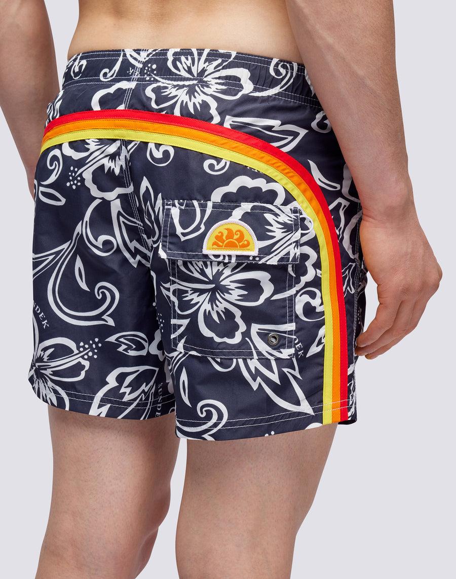 Sundek COSTUME A PANTALONCINO CORTO VITA ELASTICATA STAMPA ARCHIVE HIBISCUS m504bdta1ia-661ia Italia