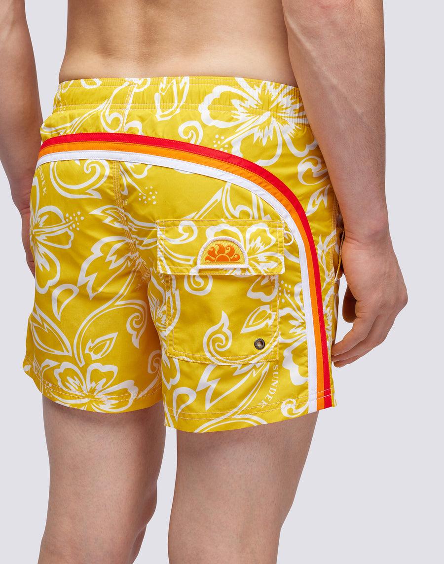 Sundek COSTUME A PANTALONCINO CORTO VITA ELASTICATA STAMPA ARCHIVE HIBISCUS m504bdta1ia-a29ia Vendita