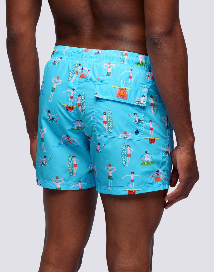 Sundek costume da bagno corto a vita elasticata microstampa beach boy m633bdrt4bg-006bg Fino Al -60%
