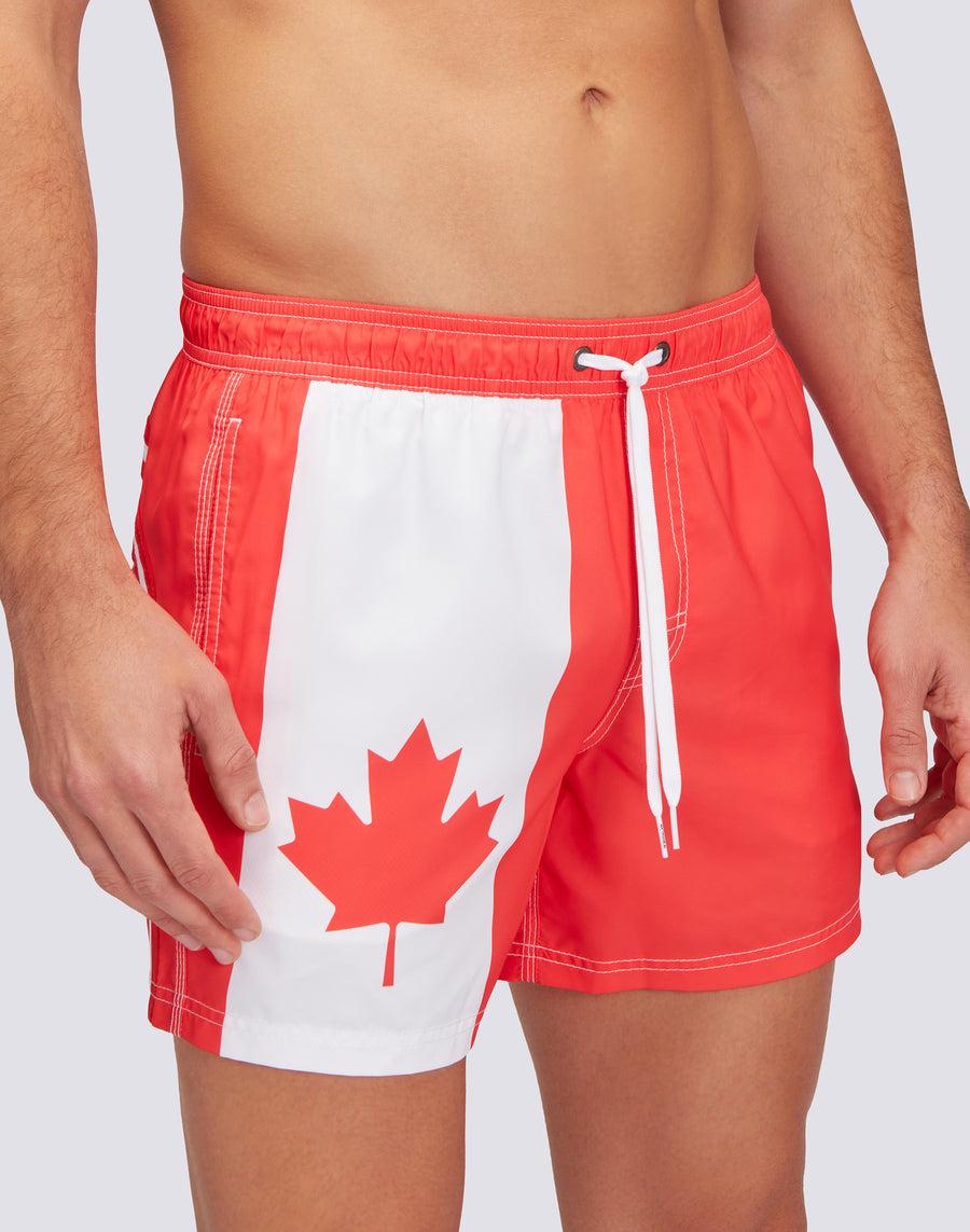 Sundek COSTUME DA BAGNO CORTO VITA ELASTICATA POLIESTERE RICICLATO REPREVE® BANDIERA CANADA M504BDRT3FGA42FG Negozi Online