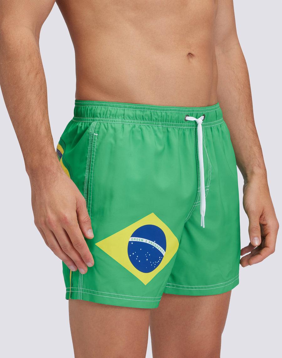 Sundek COSTUME DA BAGNO CORTO VITA ELASTICATAPOLIESTERE RICICLATO REPREVE® BANDIERA BRASILE M504BDRT3FG280FG Fino Al -60%