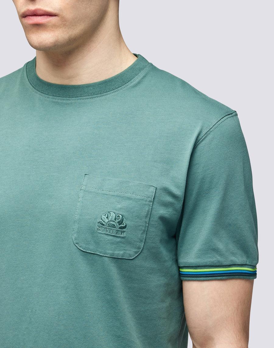 Sundek T-SHIRT FINN GIROCOLLO CON TASCHINO m775tej7800-a1601 Affare Del Giorno