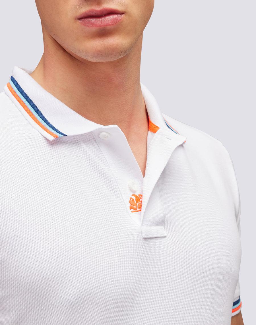 Sundek polo brice in cotone piquet con dettagli tricolor M779PLJ6500-00634 Affare Del Giorno