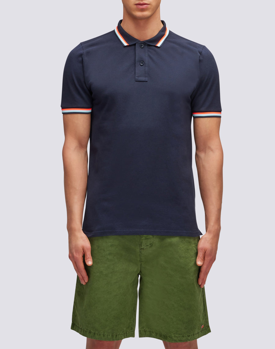 Sundek polo brice in cotone piquet con dettagli tricolor M779PLJ6500-00724 Sottocosto