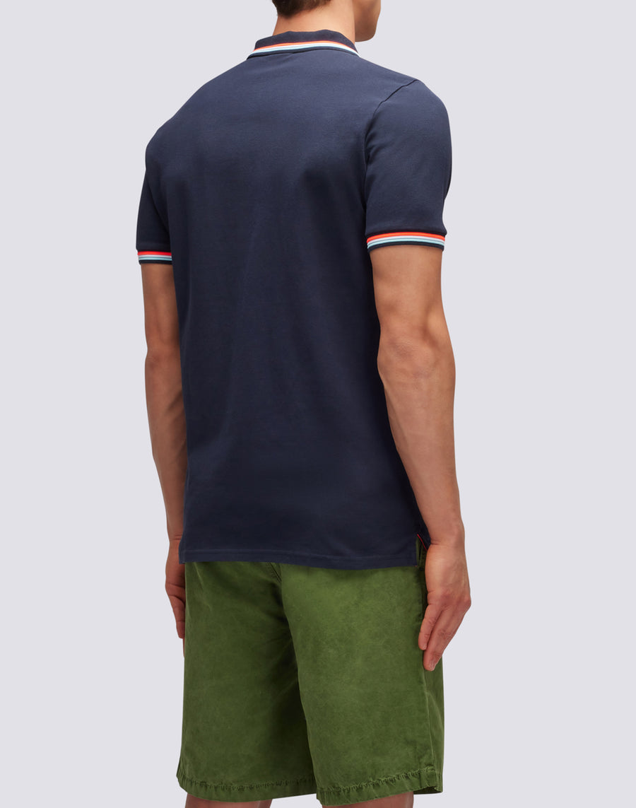 Sundek polo brice in cotone piquet con dettagli tricolor M779PLJ6500-00724 Sottocosto