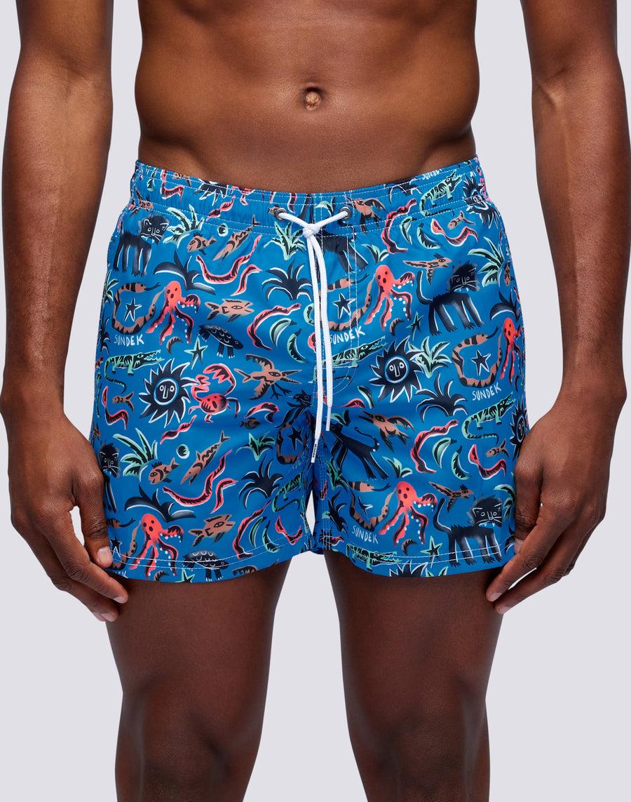 Sundek costume da bagno corto vita elasticata stampa safari surprise repreve® m504bdrt3li-004li Acquista Ora