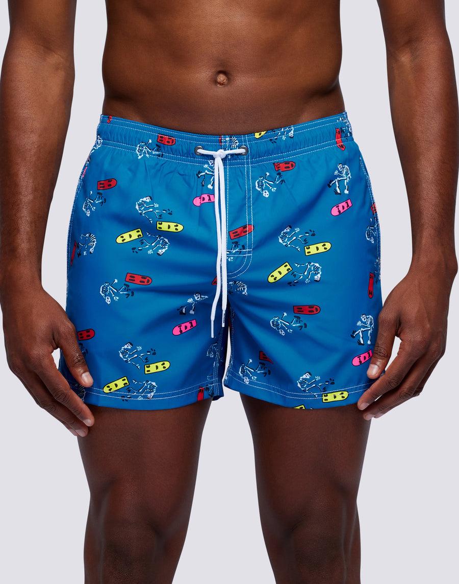 Sundek costume da bagno corto vita elasticata stampa skeleton ollie repreve® m504bdrt3ko-a17ko Saldi