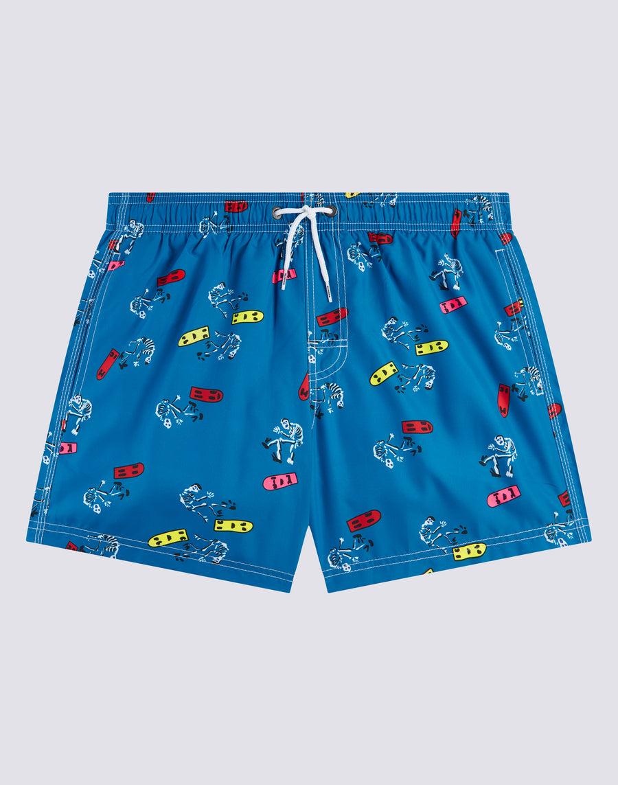 Sundek costume da bagno corto vita elasticata stampa skeleton ollie repreve® m504bdrt3ko-a17ko Saldi