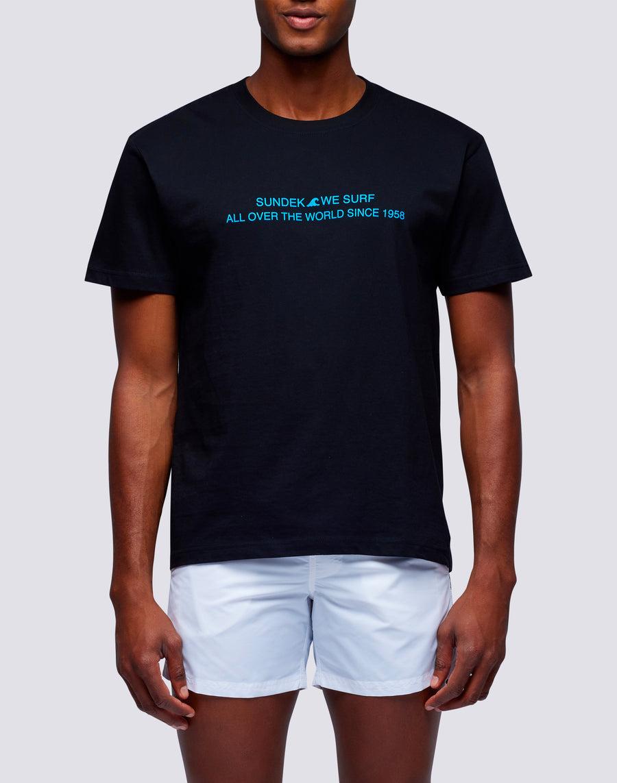 Sundek t-shirt uomo in cotone capsule flag m669tesj500-00100 Sconto