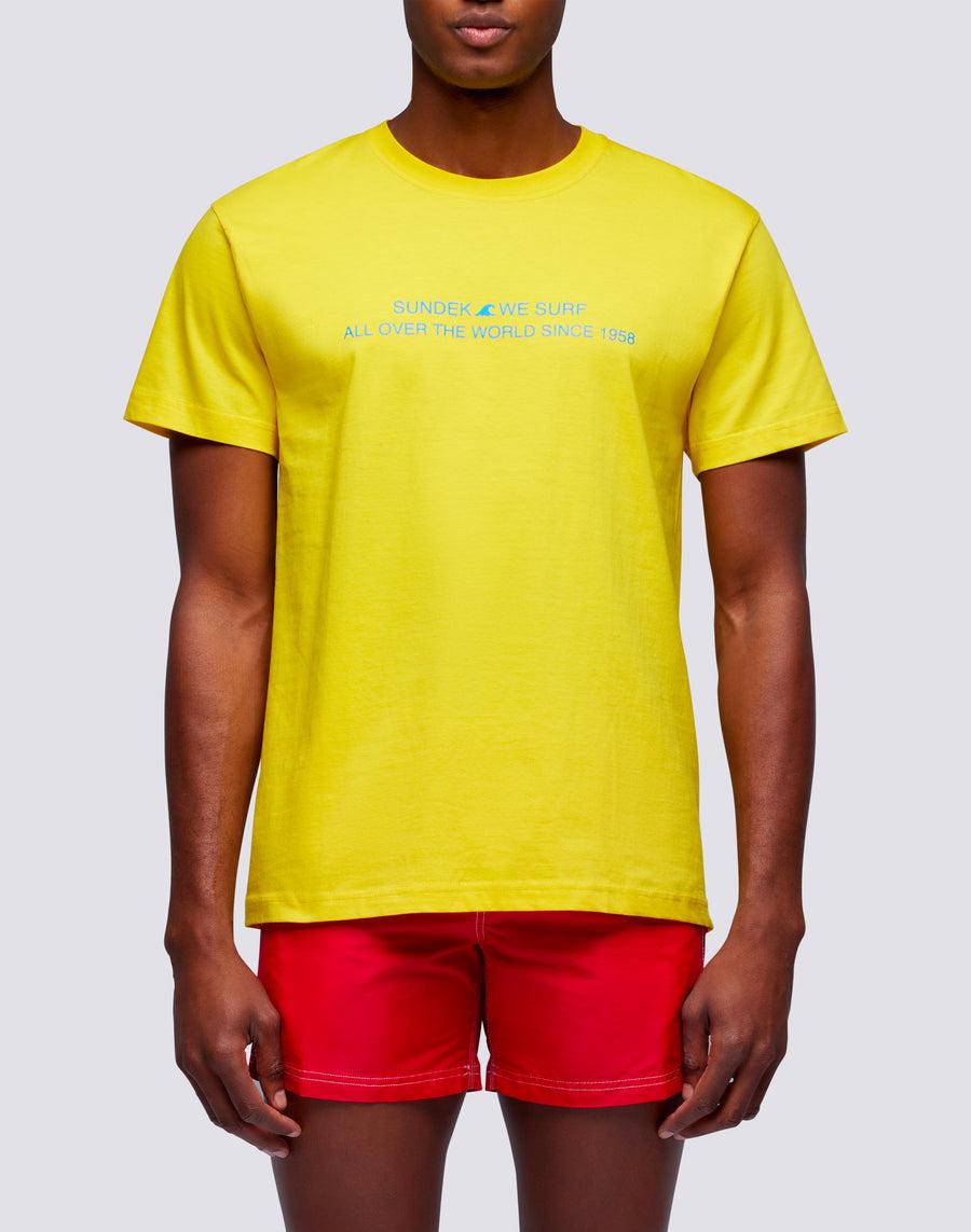 Sundek t-shirt uomo in cotone capsule flag m669tesj500-00700 Nuovo