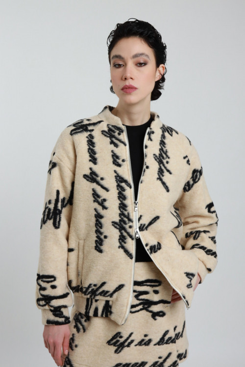 Susy Mix Bomber in Lana Cotta Latest fashion