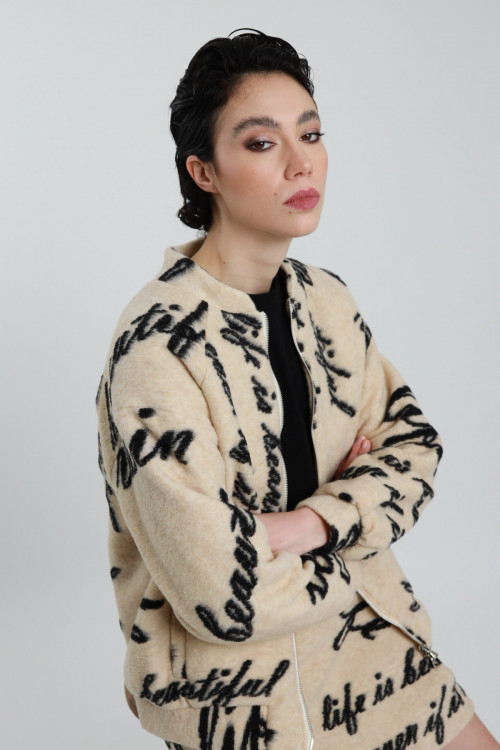 Susy Mix Bomber in Lana Cotta Latest fashion