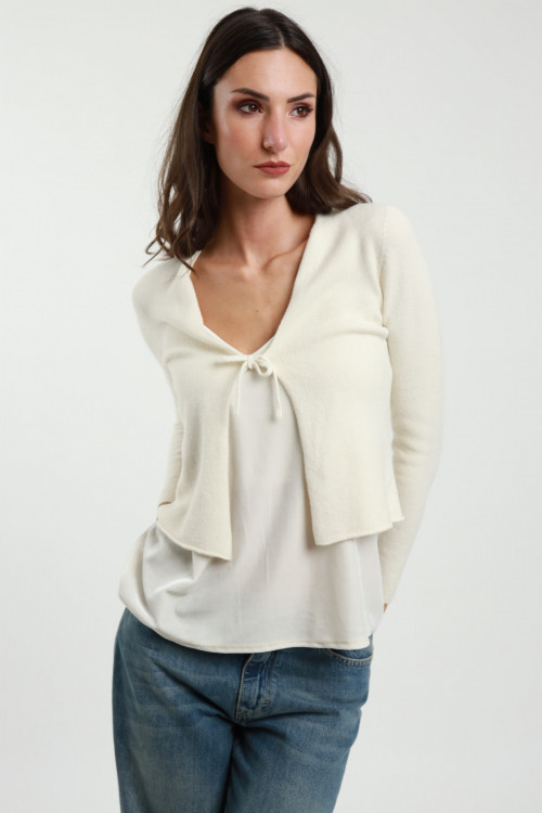 Susy Mix Cardigan Crop con Laccetto Spedizione Gratuita
