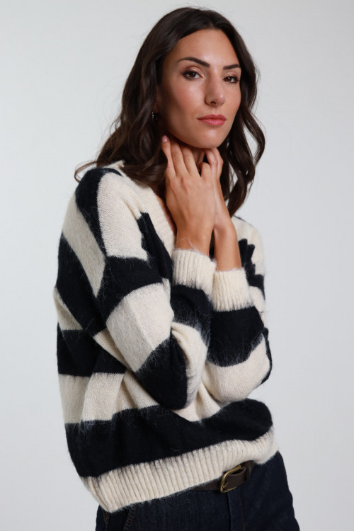Susy Mix Maglione Rigato Scollo V Online