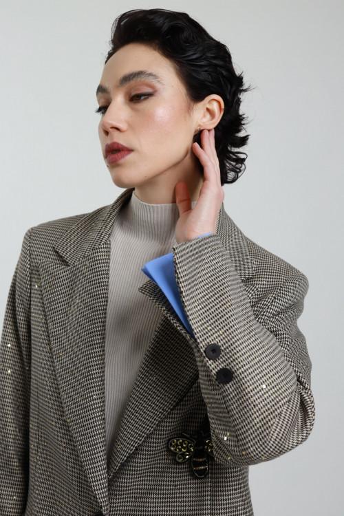 Susy Mix Blazer Pied de Poule con Micro Paillettes I Più Venduti