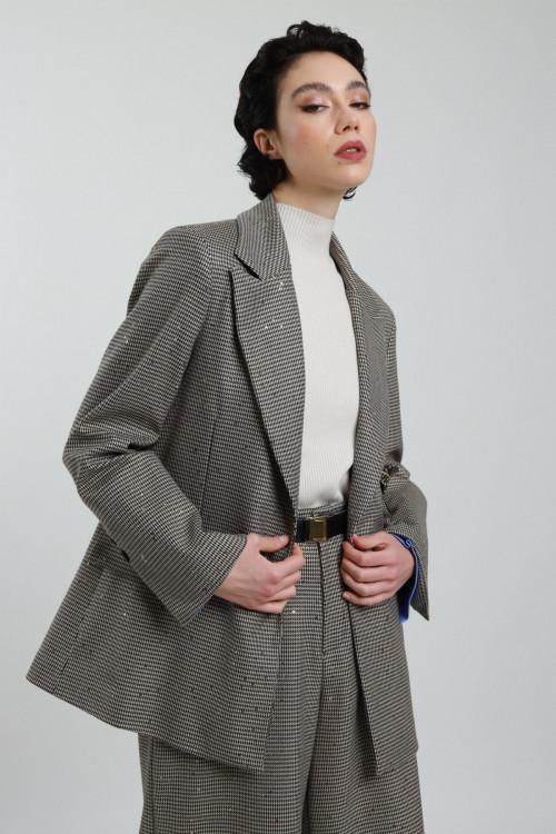 Susy Mix Blazer Pied de Poule con Micro Paillettes I Più Venduti