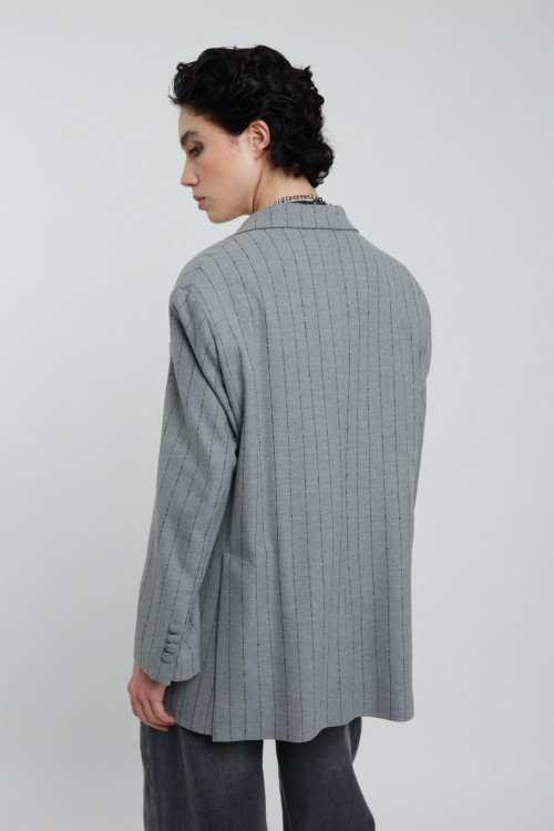 Susy Mix Blazer Over Gessato Vendite Flash