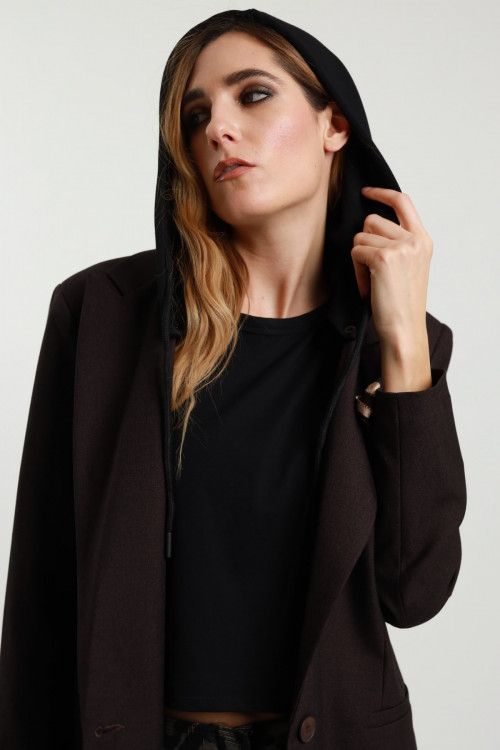 Susy Mix Blazer con Spilla e Cappuccio Promozione Limitata