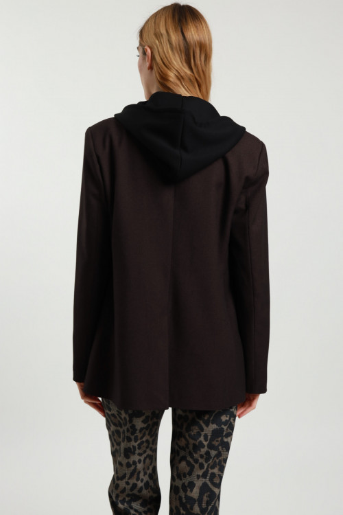 Susy Mix Blazer con Spilla e Cappuccio Promozione Limitata