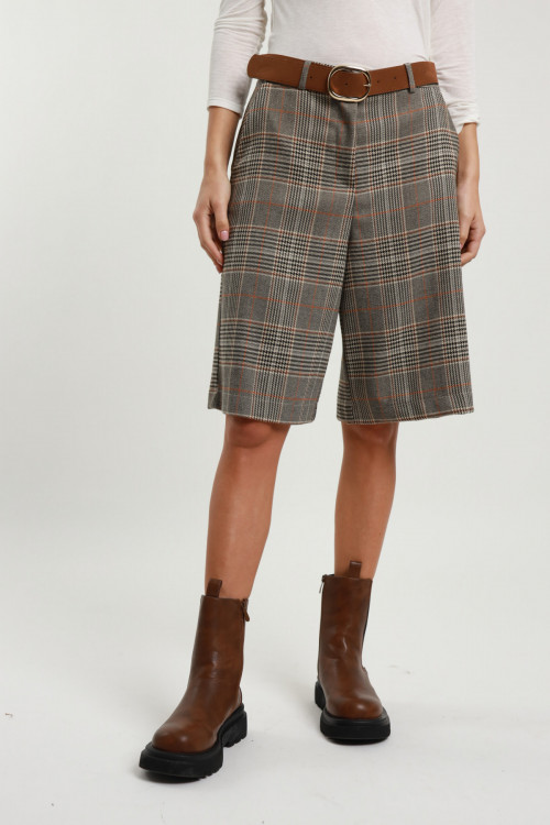 Susy Mix Bermuda Check con Cintura Shopping Online
