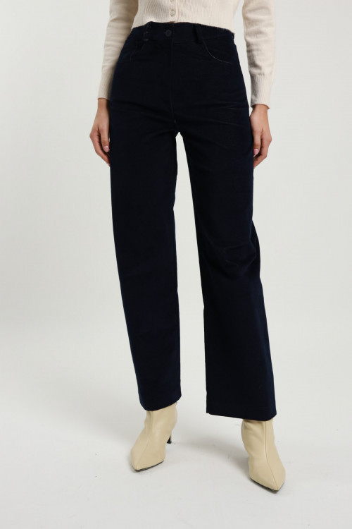 Susy Mix Pantaloni Dritti Velluto Sottocosto