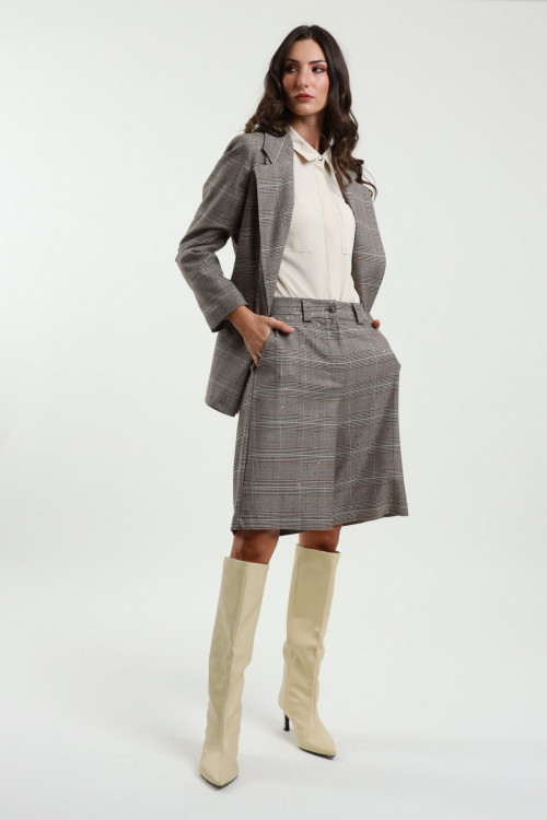 Susy Mix Bermuda Check con Paillettes Outlet