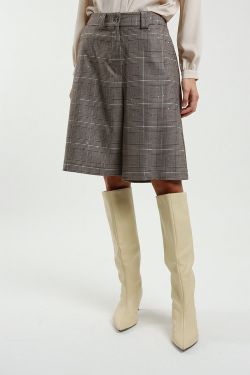 Susy Mix Bermuda Check con Paillettes Outlet