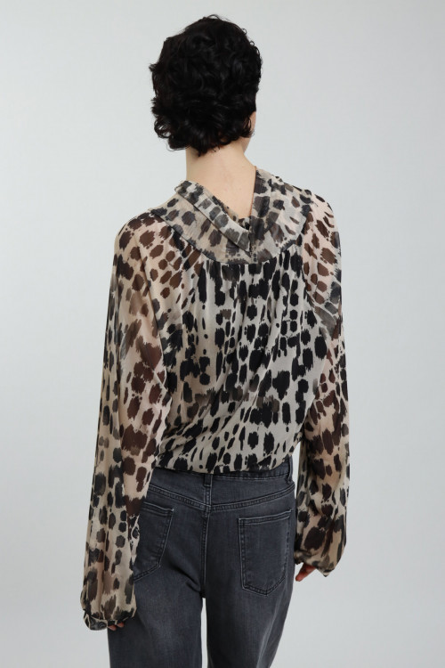 Susy Mix Blusa Cut-Out in Fantasia Qualità