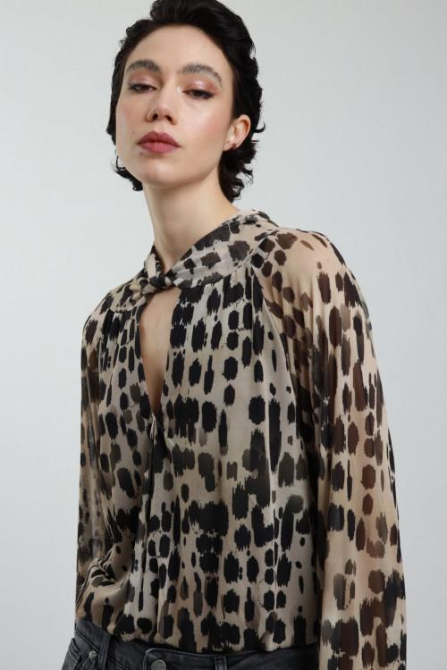 Susy Mix Blusa Cut-Out in Fantasia Qualità