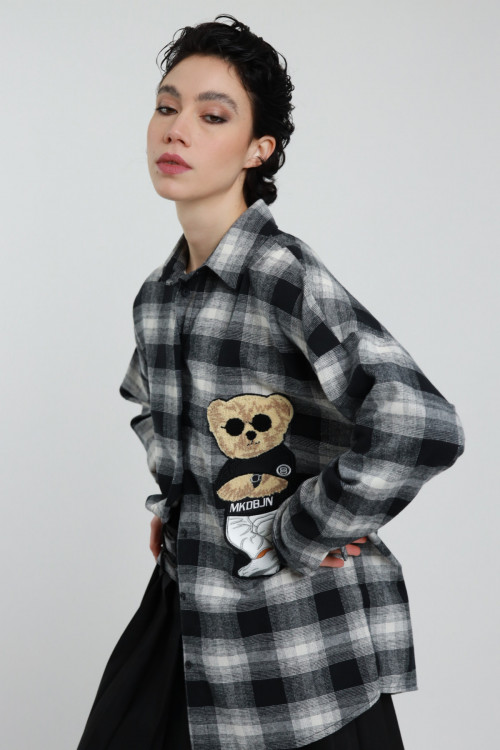 Susy Mix Camicia Quadri con Orso Vendita