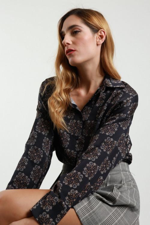 Susy Mix Camicia Over Damascata Consegna Veloce
