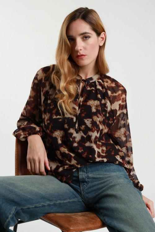 Susy Mix Blusa Girocollo Con Nastrino Qualità