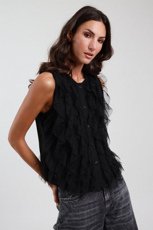 Susy Mix Top Con Balze Sottocosto