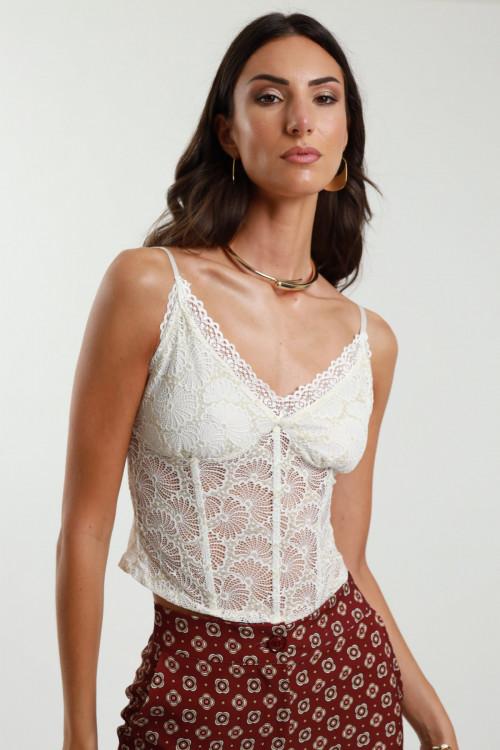 Susy Mix Top in Pizzo Sconto