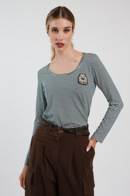 Susy Mix Maglia Rigata Slim Fit Economico