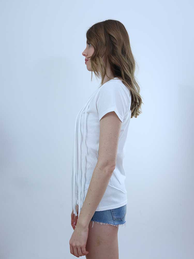 Tricot à Porter T-SHIRT CON FRANGE IN JERSEY Acquista Ora