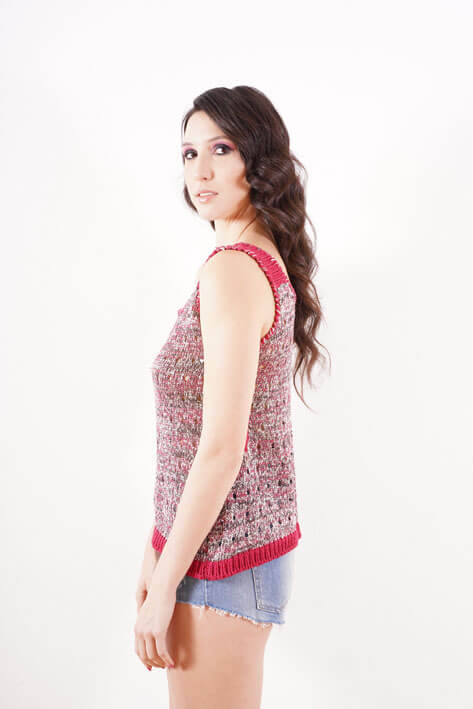 Tricot à Porter Tank top holes lurex In Linea