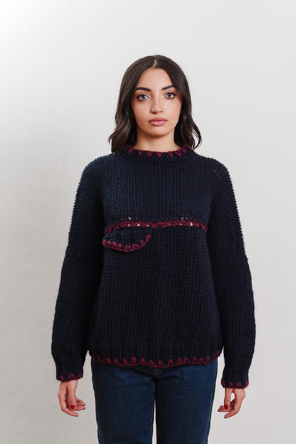Tricot à Porter Pullover giro taschina Spedizione Gratuita