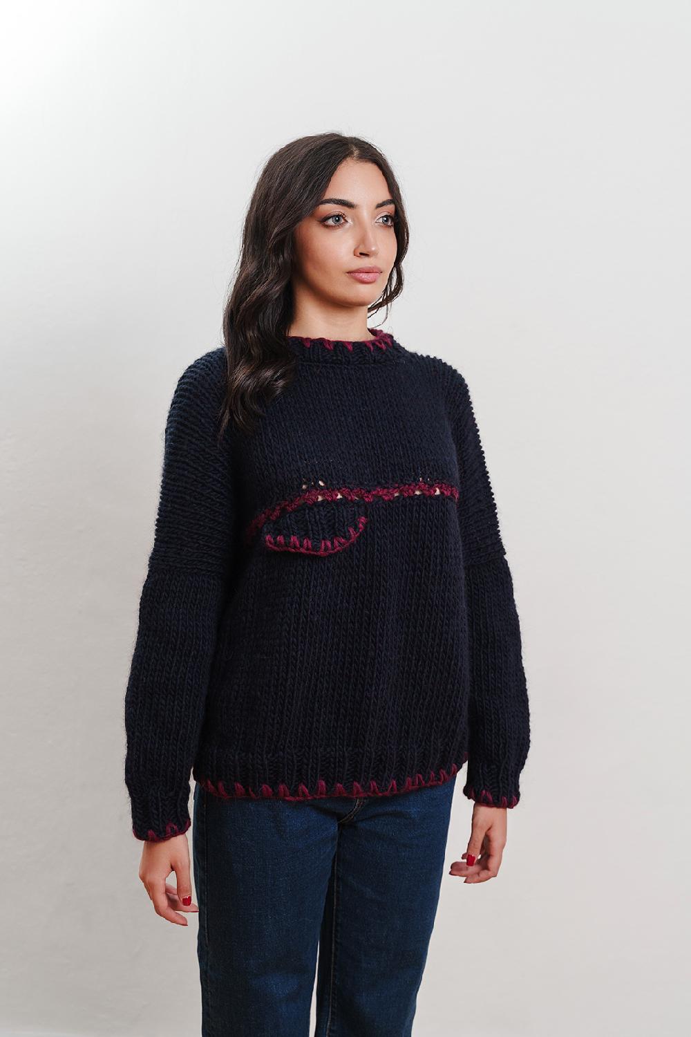 Tricot à Porter Pullover giro taschina Spedizione Gratuita