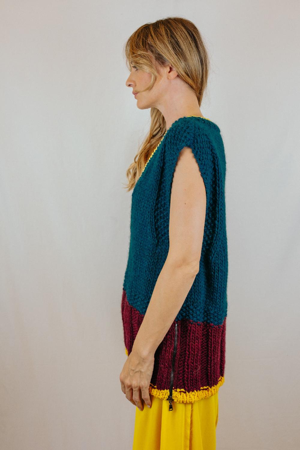 Tricot à Porter Gilet over a 3 colori Shopping Online