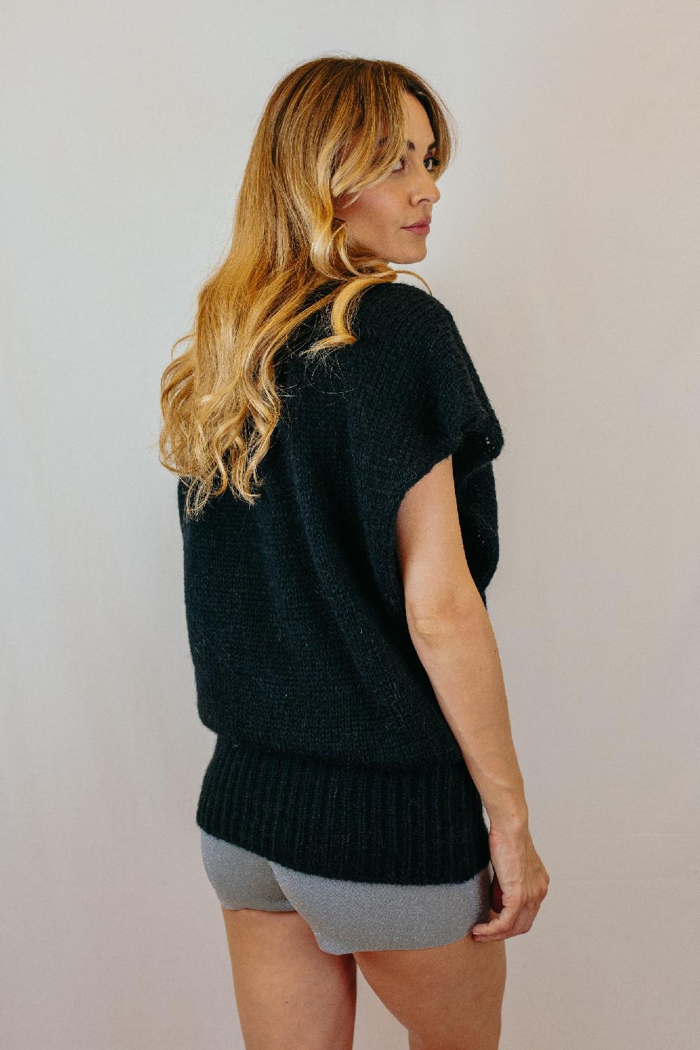 Tricot à Porter Maxi gilet taglio girocollo Saldi Di Fabbrica