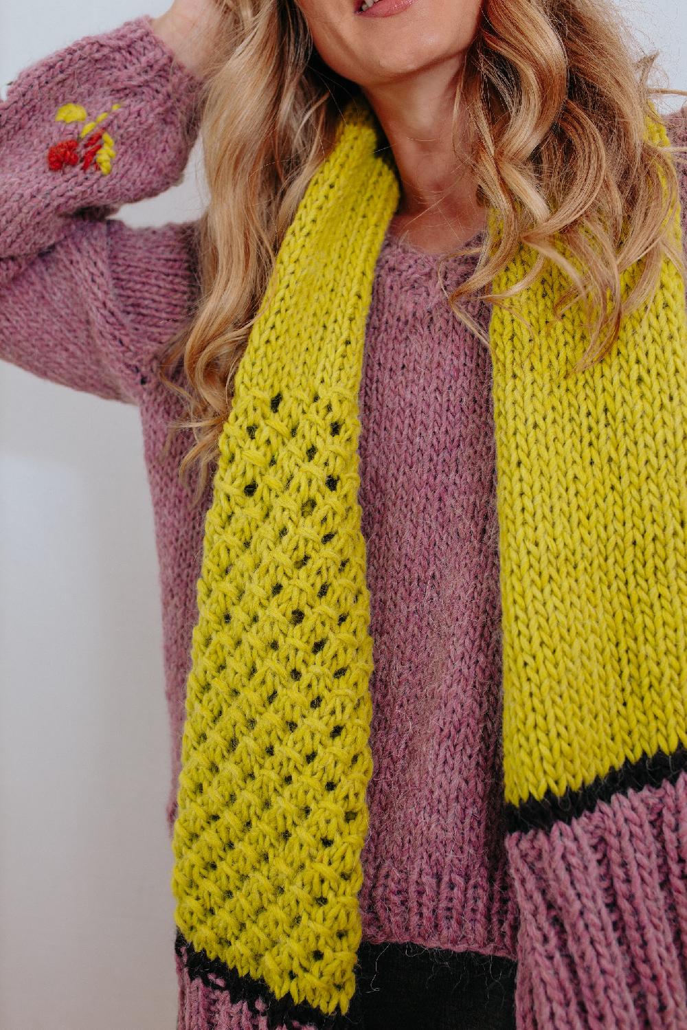 Tricot à Porter Sciarpa con coste e festoni Negozio