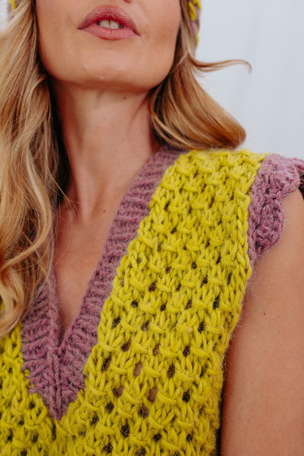 Tricot à Porter Gilet con bordo a coste alte Italia
