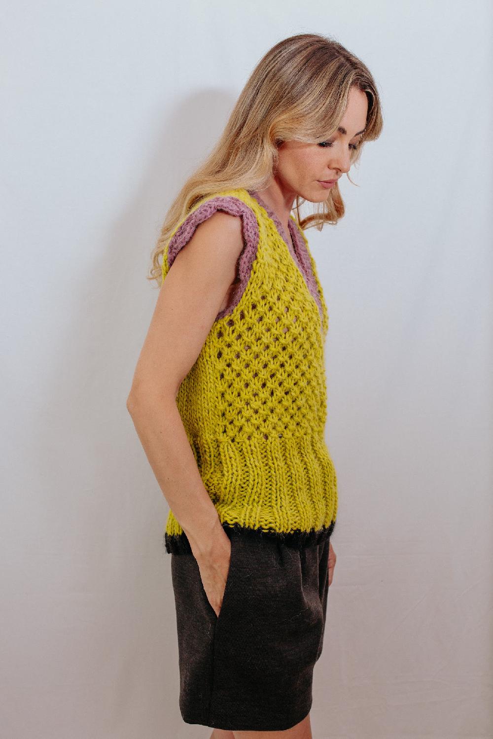 Tricot à Porter Gilet con bordo a coste alte Italia