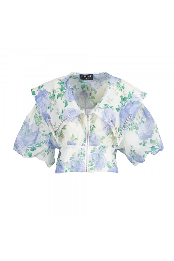 U R Ink MARTINEZ 234S4V9 CAMICIE e BLUSE BIANCO-CELESTE Outlet