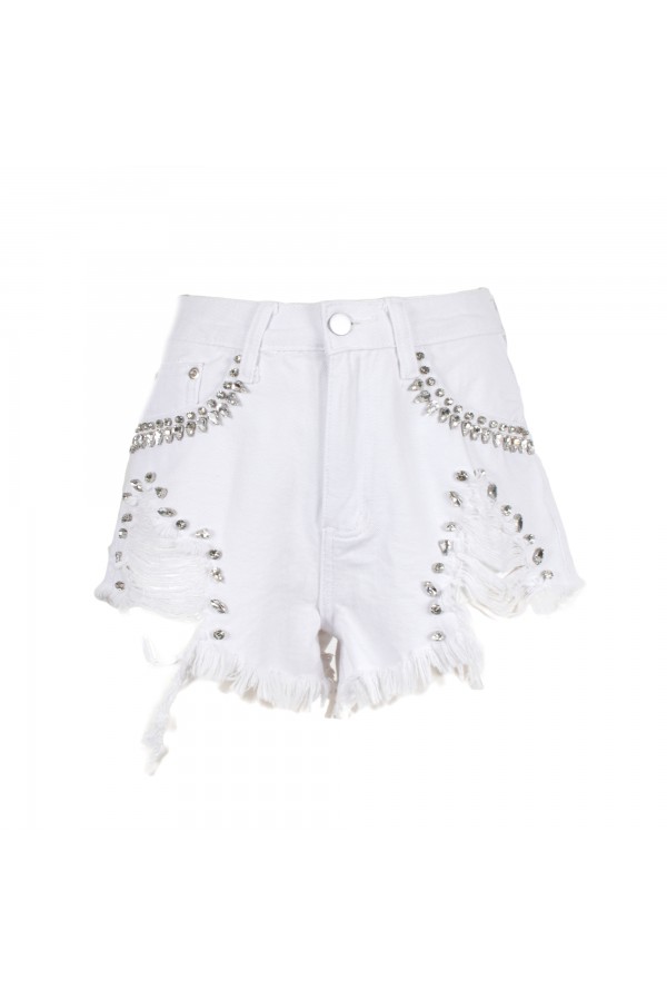 U R Ink CRUCE 094S4N8 SHORTS DENIM BIANCO Smaltimento dello stoccaggio
