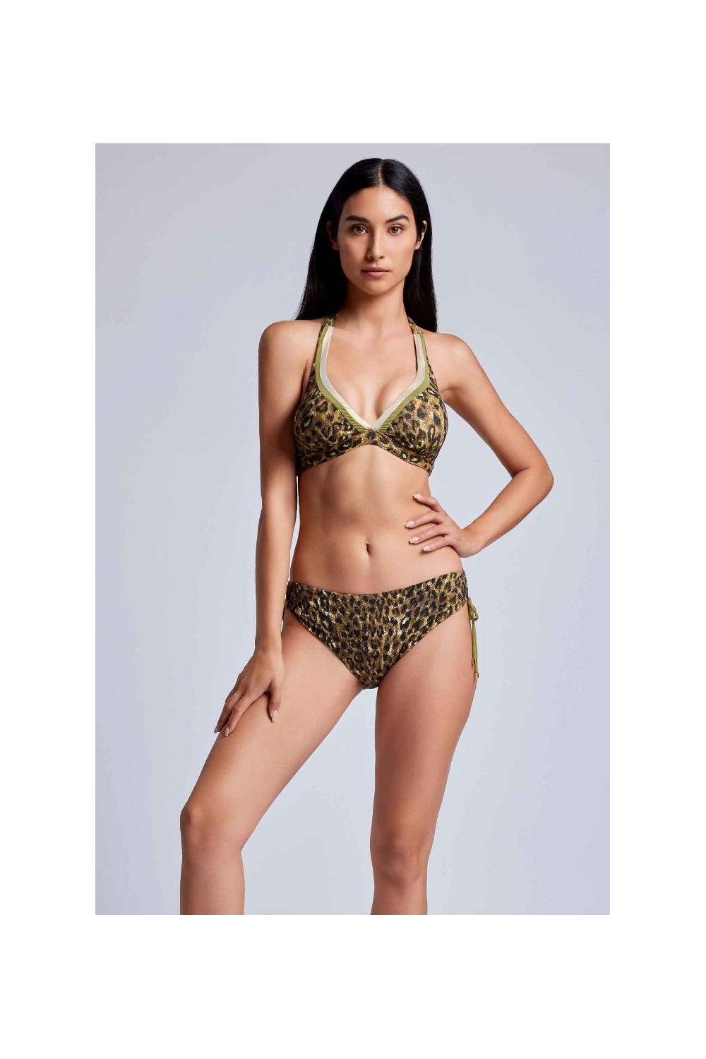 Vacanze Italiane Bikini con allacciatura al collo Nocciola Offerte giornaliere
