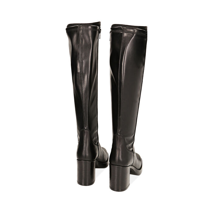 Valerio 1966 Stivali donna neri in pelle tacco 8 4 cm | Valerio 1966 Negozi Online