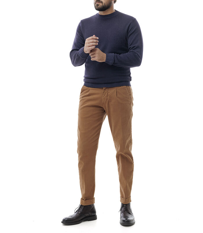 Valerio 1966 Maglione blu con bordi a costine | Valerio 1966 Qualità